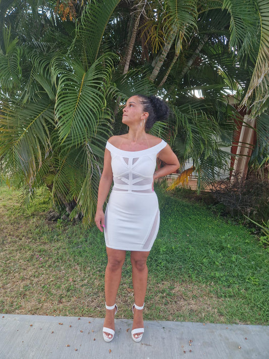 London Snow Bandage Dress